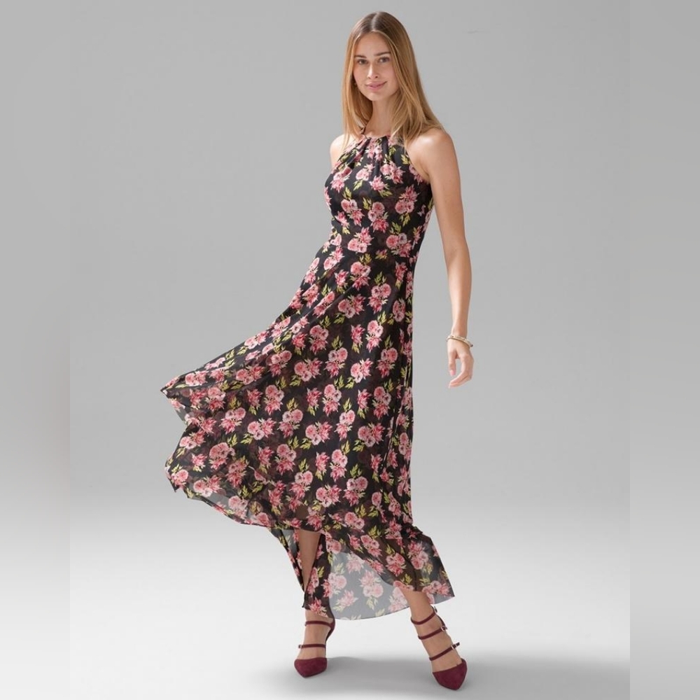 NWT WHBM Halter Tiered Midi Size 4. Beautiful!